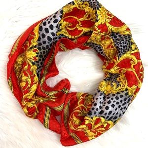 Elegant Red and Gold Scarf